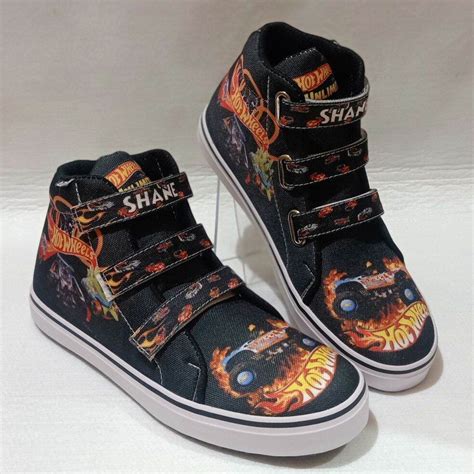 Sepatu Anak Karakter HOT WHEELS Free Cetak Nama Foto Sepatu Custom Lazada Indonesia