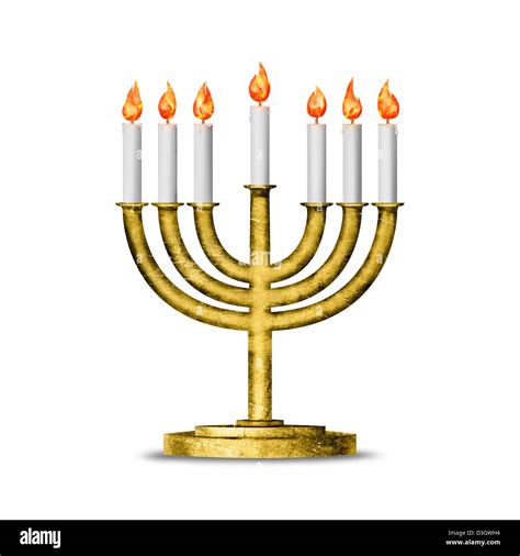 Hanukkah candles all candle lite on the traditional Hanukkah menorah Stock Photo - Alamy