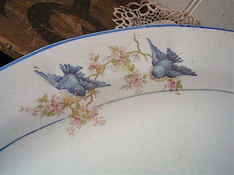 Sale Vintage 1920s Bluebird China Platter Large Saxon China