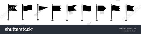 Flag Icon Set Black Flags Icons Stock Vector Royalty Free 2034622586