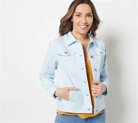 As Is Belle By Kim Gravel Tripleluxe Twill Printed Jean Jacket