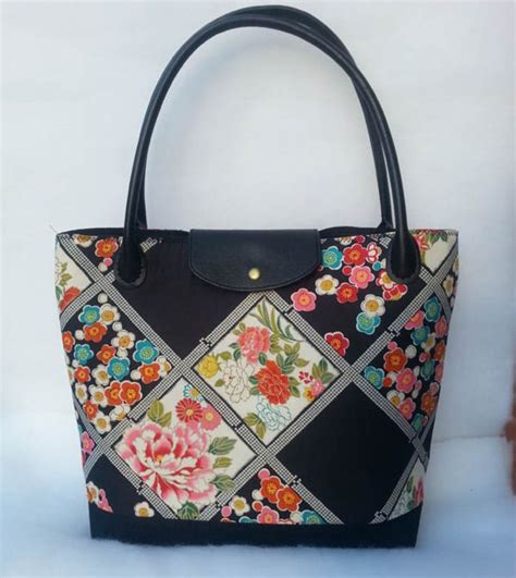 Sac Japonais En Tissus Tr S Chic Avec Anse Cuir Et Rabat Cabas Et