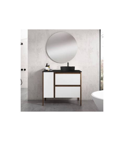 Mueble baño modelo ICON 100cm 1 puerta y 2 cajones con lavabo sobre