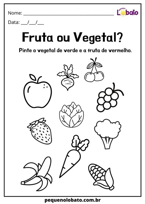 Atividades Frutas E Vegetais Para Educa O Infantil