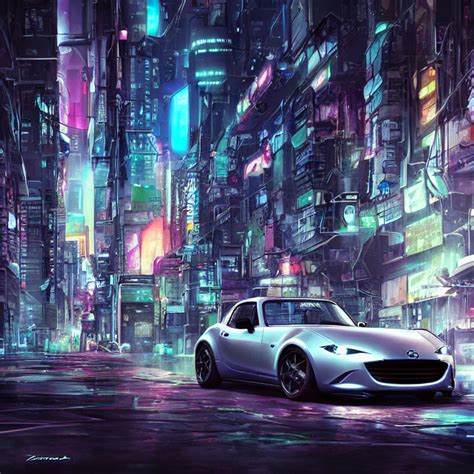 Krea Ai A Mazda Miata In Cyberpunk City Cyberpunk Futuris