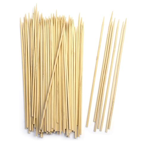 200pc Bamboo Wooden Skewers Sticks 12 In Wood BBQ Shish Kabob Fondue