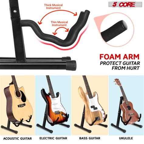 Dropship 5 Core Guitar Stand Floor Pair Adjustable Heavy Duty A Frame