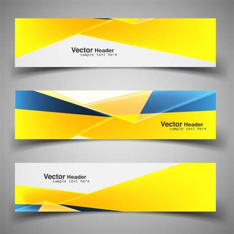 vector shiny modern yellow headers