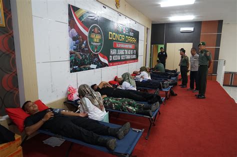 Kodim Tnb Gelar Baksos Donor Darah Hari Juang Tni Ad Ke Tahun