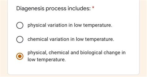 Solved Diagenesis Process Includes Physical Variation In