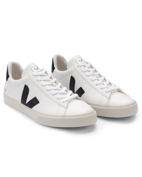 Veja Mens Campo Chromefree Leather Trainers White Sneakers