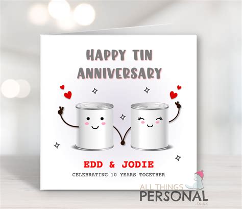 Happy Tin Anniversary Card Tin Anniversary Anniversary Cards Happy 10th Anniversary