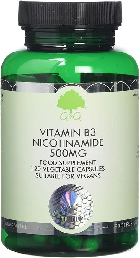 Vitamin B3 Nicotinamide 500mg Non Flush High Strength Vitamin B3 120 Vegan Capsules Gandg