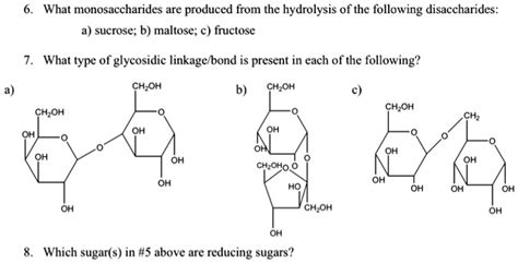 Solved What Monosaccharides Are Produced From The Hydrolysis Of The