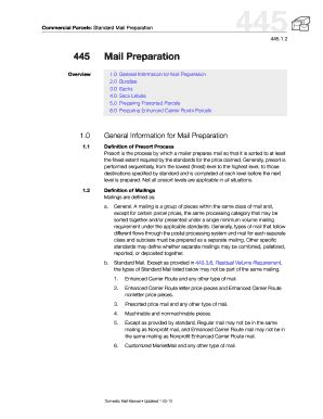 Fillable Online DMM 445 Standard Mail Preparation For Commercial