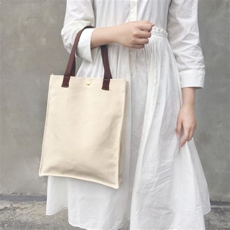 Canvas Long And Stiff Shopping Bag S Shop Yi Fan Canvas Bags