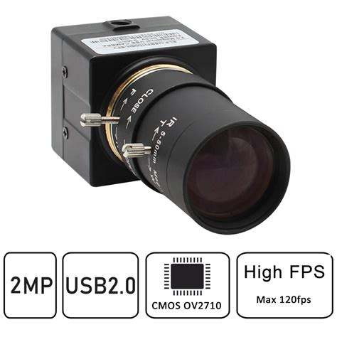 Elp 120fps Usb Camera 5 50mm Varifocal Manual Focus Lens 2mp 1080p