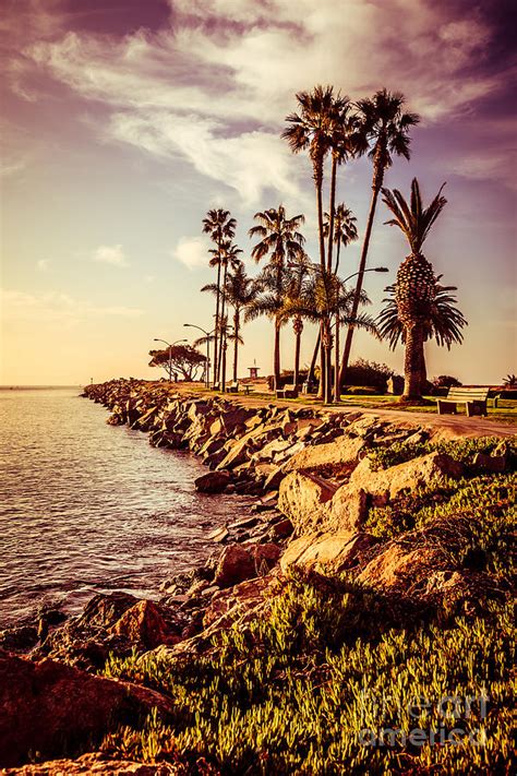 Newport Beach Jetty Vintage Filter Picture Photograph By Paul Velgos