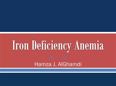 Iron Deficiency Anemia Ppt