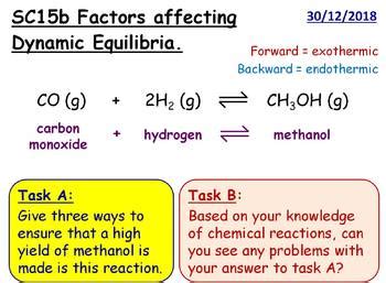 Factors Affecting Dynamic Equilibrium GCSE Chemistry lesson SC15b