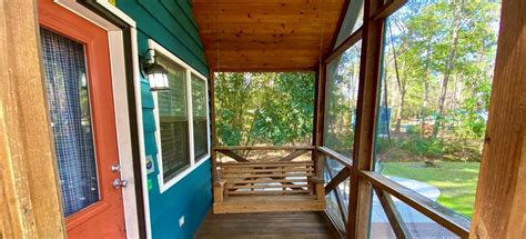 Deluxe Cabin (Full Bath with Shower), Patio Pictures - Myrtle Beach KOA Resort Campground ...