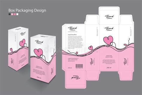 Beauty Packaging Template 3d Box Cosmetics Product Design Leaf