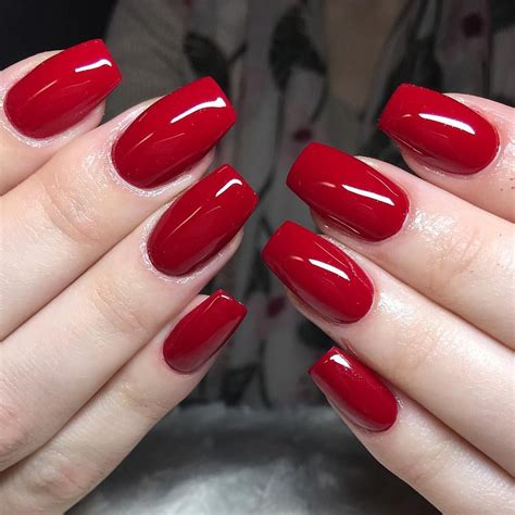 Blerina Tërstena On Instagram Red Gel Nails Red Acrylic Nails Red Nails