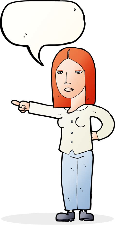 Cartoon Woman Pointing With Speech Bubble 12351221 Vector Art At Vecteezy