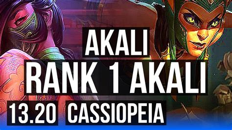 AKALI Vs CASSIOPEIA MID Rank 1 Akali 20 1 10 9 Solo Kills