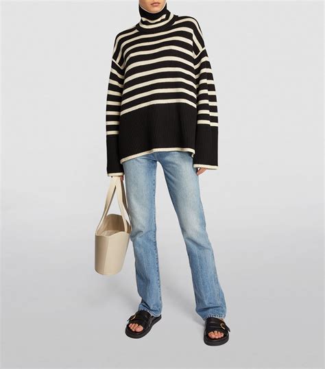 TOTEME Wool Cotton Striped Sweater Harrods US