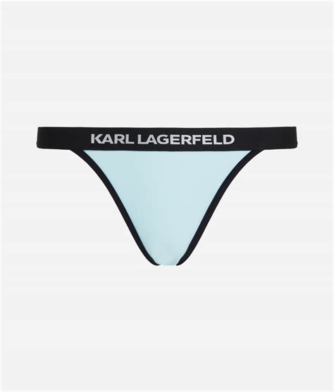 FÜRDŐRUHA KARL LAGERFELD BIKINI BOTTOMS W LOGO ELASTIC ICED AQUA