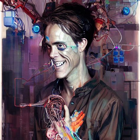 Krea Ai Zach Greinke Smiling As A Cyberpunk Hacker Wires