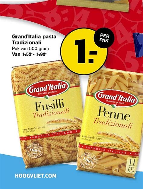 Grand Italia Pasta Tradizionali Aanbieding Bij Hoogvliet Folders Nl