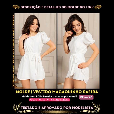 Molde Em PDF Vestido Macaquinho Safira ID 2655678 Empreendedora