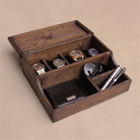 Personalized Men S Valet And Watch Box Holds 4 Watches Mens Watch