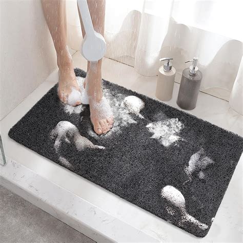 Hitslam Shower Mat Non Slip X Cm Non Slip Bath Mat With Drain