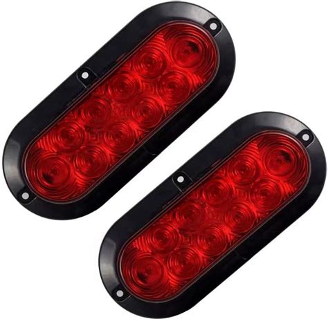 Amazon FGAITH DT 2pcs Surface Mounted 6 Inch Oval Red LED Stop