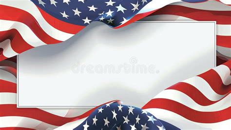 A White Background With A Red White And Blue American Flag Stock Photo