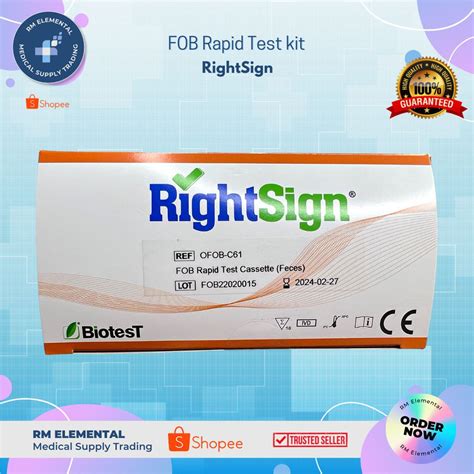 FOBt Fecal Occult Blood Test Kit RIGHTSIGN Per BOX 10 Pieces Shopee