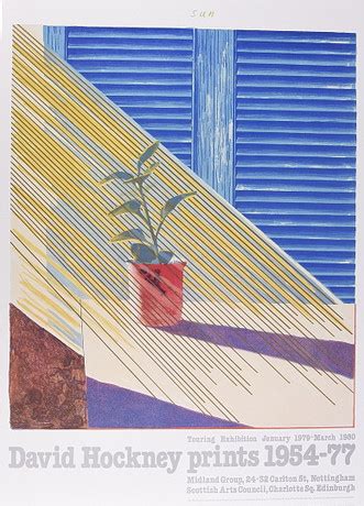 David Hockney Utst Llningsaffisch Sun Konst Grafik Auctionet