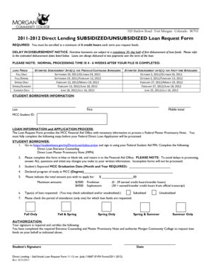 Fillable Online Direct Lending Loan Request Form 11 12 Pdf Morgan