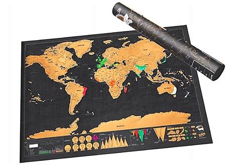 DUŻA MAPA ŚWIATA ZDRAPKA PODRÓŻNIKA 82 5 x 59 8 cm 12950328548