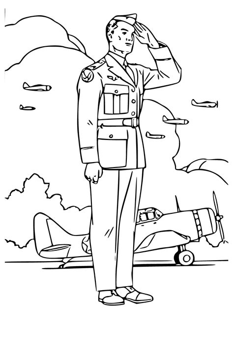 Dibujo E Imagen D A De Los Veteranos Piloto Para Colorear Y Imprimir