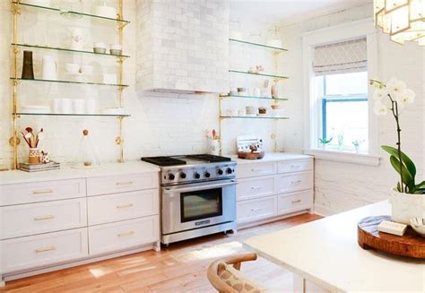 Custom Counter Mount Bistro Shelving In Polished Brass Tamara Day