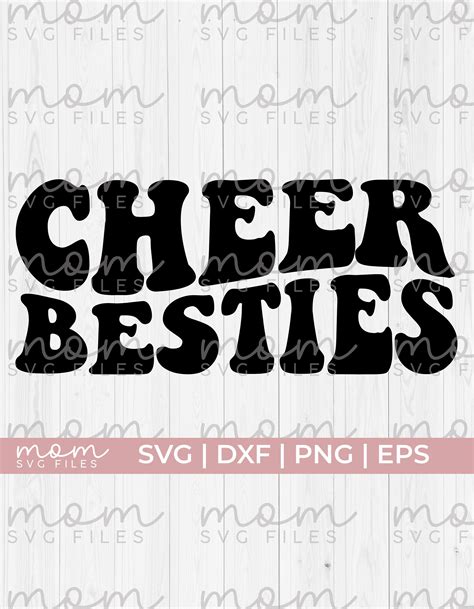 Cheer Besties Svg Cheer Vibes Svg Wavy Text Svg Cheer Etsy