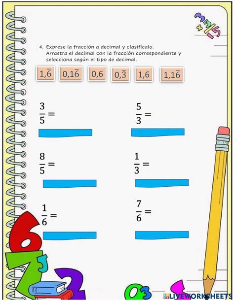 Decimal A Fracción Activity Live Worksheets