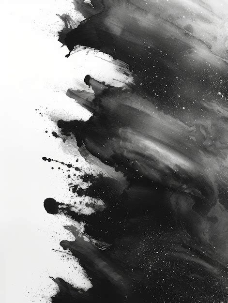 Premium Photo Vibrant Black Ink Watercolor Splash On White Background