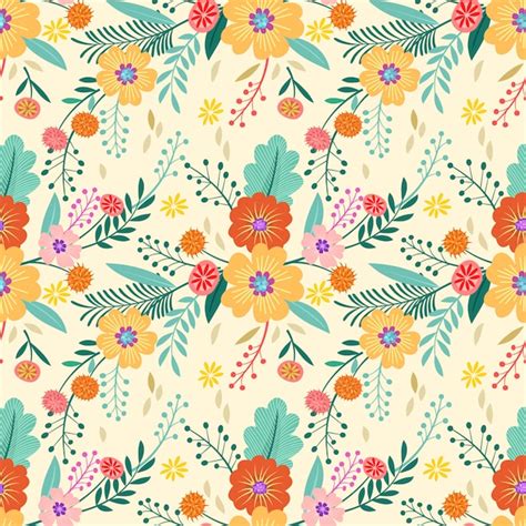 Fondo Flores Coloridas Dibujadas A Mano Vector Gratis