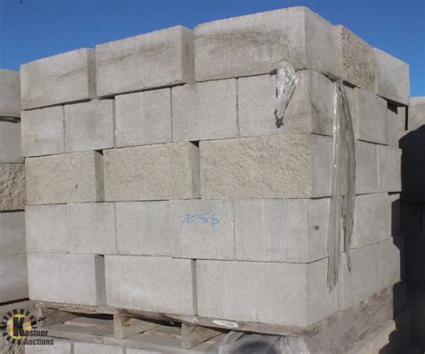 Pallet Of Light Grey Split Faced Concrete Blocks