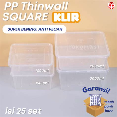 Jual Grosir Thinwall Klir Square Thinwall Kotak